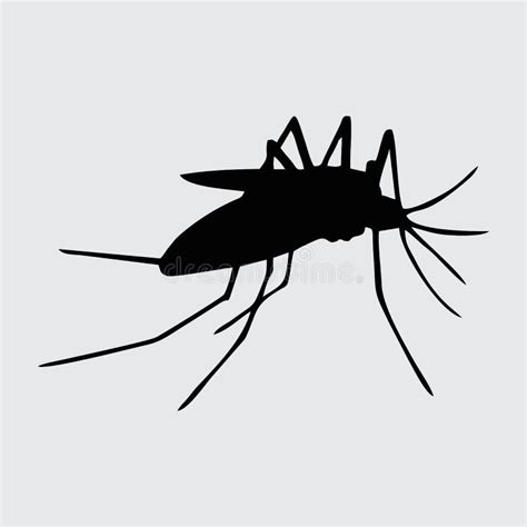 Mosquito Silhouette Mosquito Isolated On White Background Stock Vector