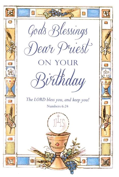 Gods Blessings Dear Priest On Your Birthday Greeting Card Bdpr89922