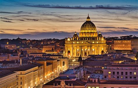 Building Home Rome Italy Church Cathedral Night City Italy Rome
