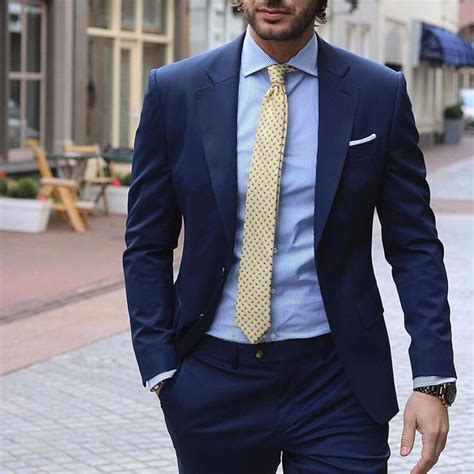 Classic Color Combinations In Menswear Blue Suit Men Navy Blue Suit