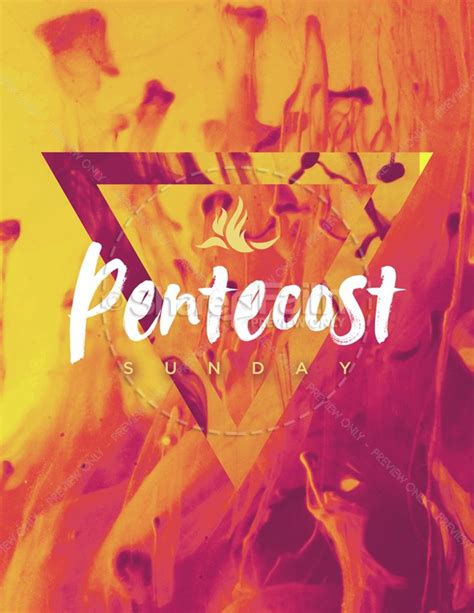 Pentecost Sunday Church Service Flyer Template Clover Media