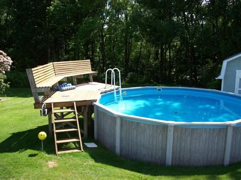Diy Small Above Ground Pool Deck Pool Deck Ideas Partial Deck The