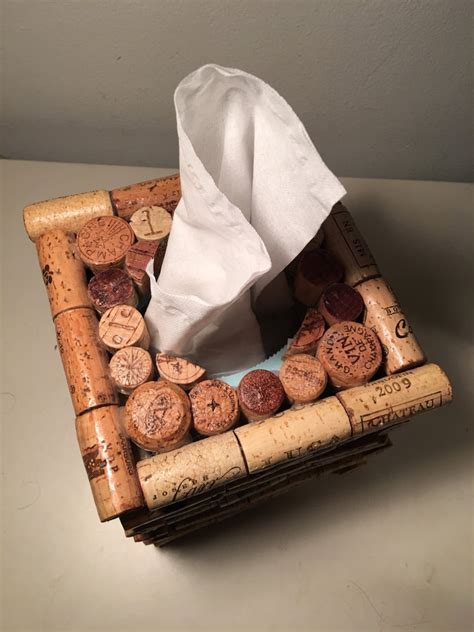 Recycled Wine Cork Tissue Box Cover Etsy