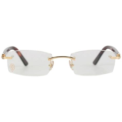 Cartier Paris Rectangular Rimless Eyeglasses C Decor 51mm 140 Optical Nos For Sale At 1stdibs