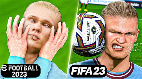 fifa 23 vs efootball 2023 graphics facial expressions player animation and more vidoe