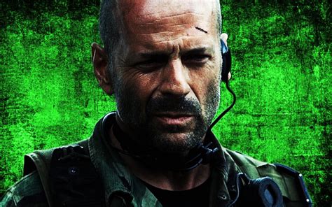 Wallpaper Portrait Actor Green Person Bruce Willis Man Darkness