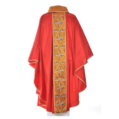 Catholic Priest Chasuble In 100 Silk With Cross Design Online Sales