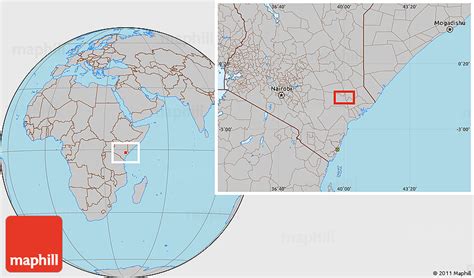 Gray Location Map Of Malindi
