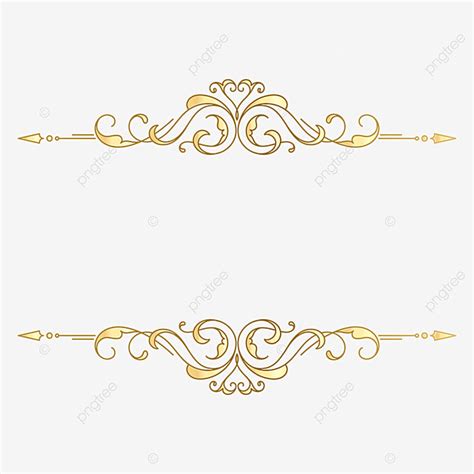 Borde Dorado Elegante Con Adorno De Patrón Vintage Png Dibujos