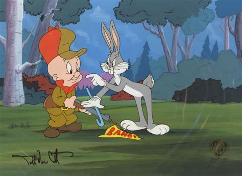 Looney Tunes Original Production Cel Bugs And Elmer Cel Looney