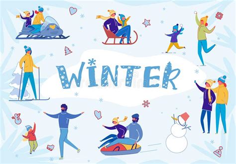 Happy Children Enjoying Winter Season Stock Vector