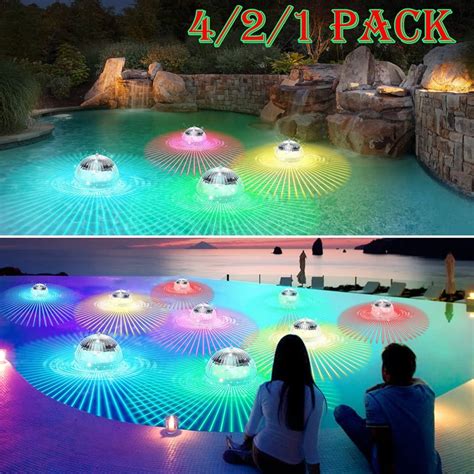 Rgb Solar Floating Pool Light Color Changing Waterproof Solar Powered