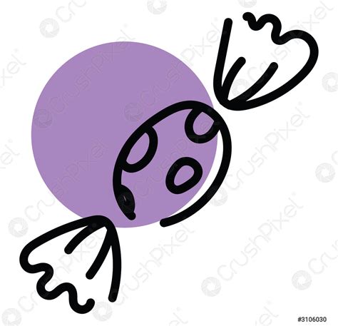 Purple Candy With Cirlces Illustration Vector On A White Background