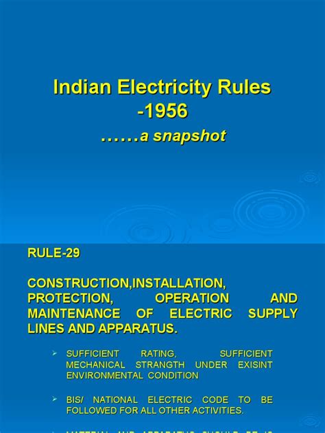 Indian Electricity Rules Snapshotppt Electrical Substation
