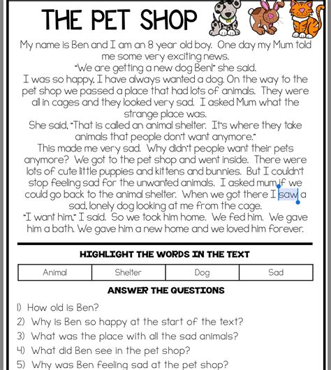 English For 8 Year Olds Worksheets
