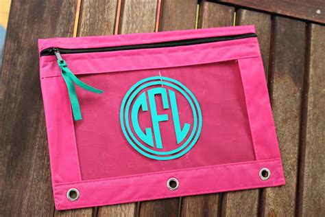 Personalized Pencil Pouch Monogram Pencil Bag Circle