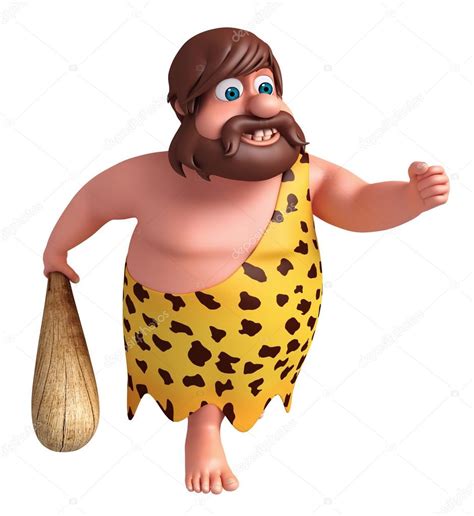 Cartoon Caveman With Running Pose Stock Photo By ©visible3dscience