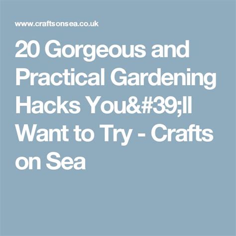 the words 20 gorgeous and practical gardening hacks you ll want to try crafts on