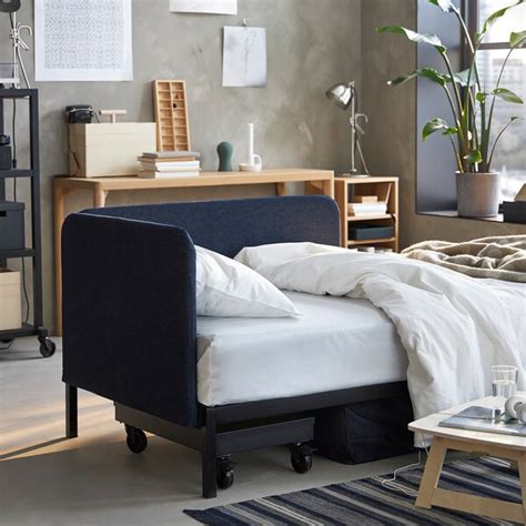 Get the best deals on ikea beds & mattresses. RÅVAROR Day-bed with 2 mattresses - dark blue/Moshult firm ...