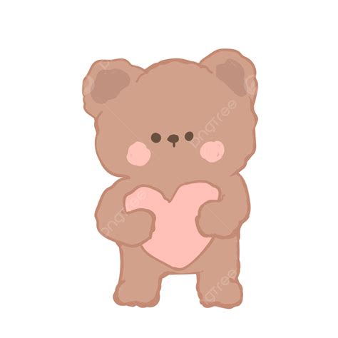 Gambar Korean Bear Stickers Cartoon Stiker Beruang Korea Png Beruang