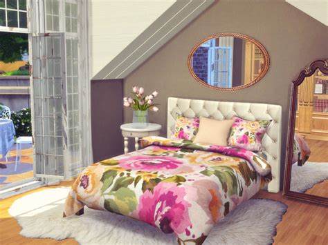 Floral Bedding Severinkas Alwine Recolor By Sooky At Tsr Sims 4 Updates