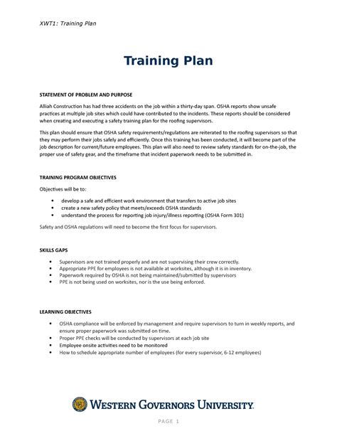 C235 Task 1 Passed 1st Time Xwt1 Training Plan Training Plan