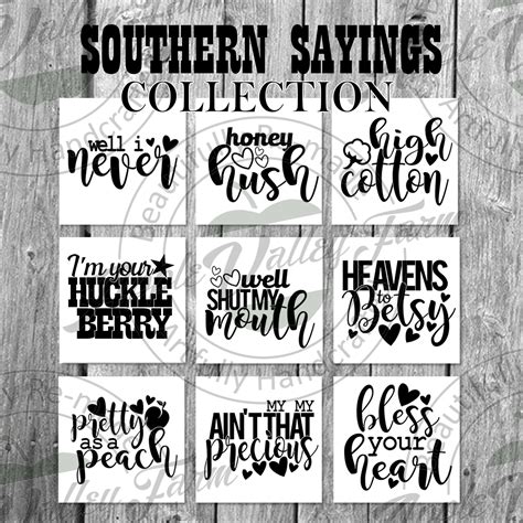 Southern Sayings 9 Downloadable Svg Bundle File Cricut Silhouette 30 Savings Etsy