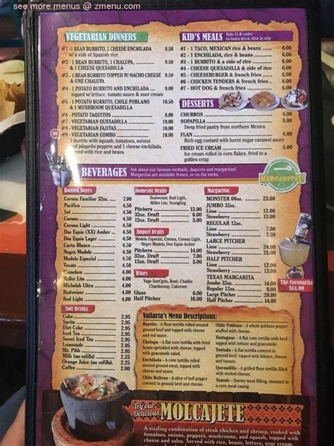 Online Menu Of Los Vallarta Mexican Restaurant Restaurant Wesley Chapel Florida 33543 Zmenu