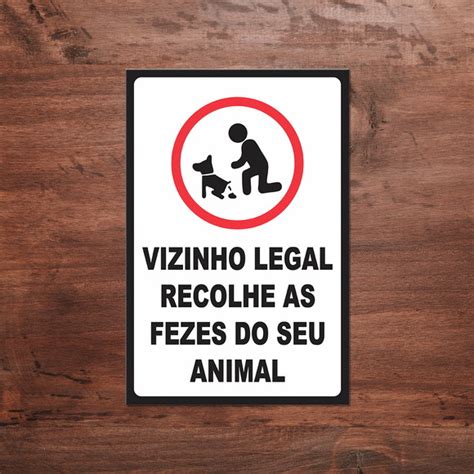 Placa Recolha Coco Cachorro Sinalizacao Vizinho Legal Elo