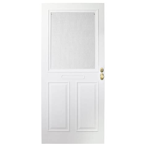 Emco 36 In X 80 In Forever White Store In Door Traditional Storm Door