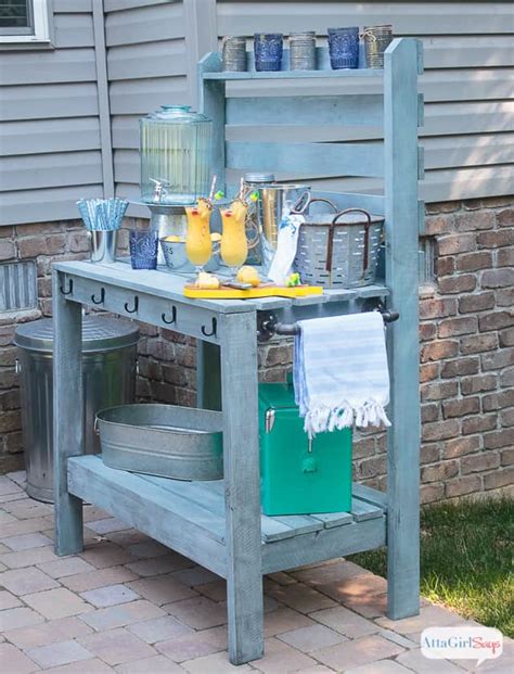 There are a variety of chemical stripping agents available at your local home improvement store. DIY Outdoor Potting Bench/Buffet Table - KnockOffDecor.com