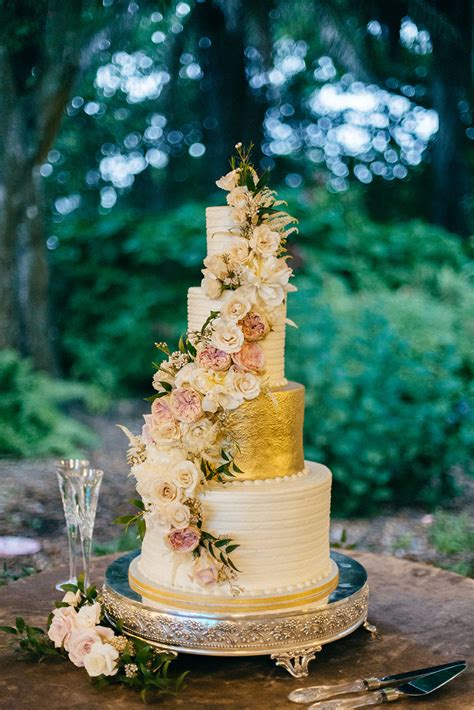 2.14 blue ruffled wedding cake. Romantic, Garden Inspired Wedding Cake, 5 Tier Wedding ...