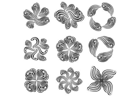 Free Abstract Vector Flower Set Download Free Vector Art