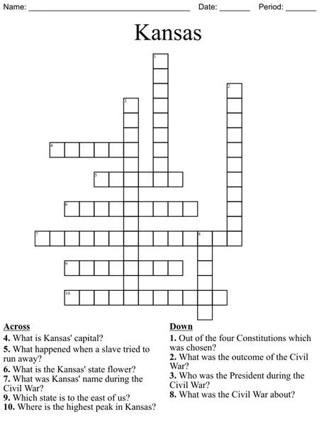 Kansas Crossword Wordmint