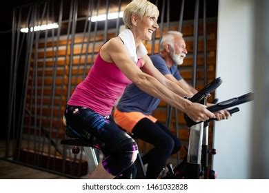 Happy Fit Mature Woman Man Cycling Stock Photo Shutterstock