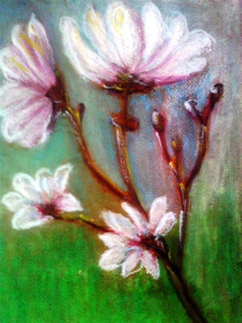 Magnolias Pastel By Marcela Elena Moada Fine Art America