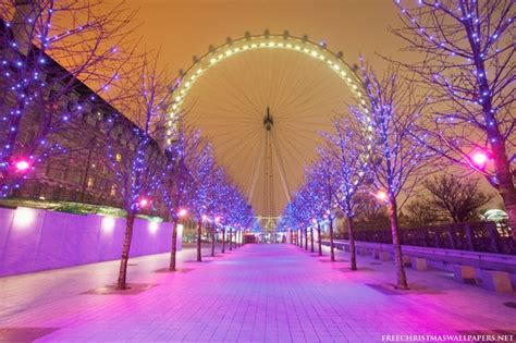 World Visits Christmas Season London Eye Wallpaper