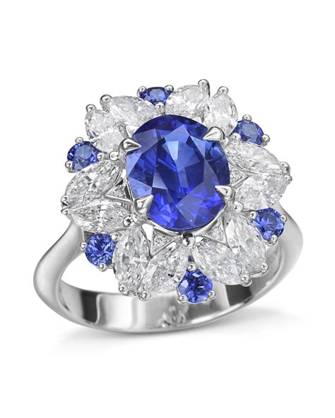Sapphire And Diamond Floral Ring Turgeon Raine