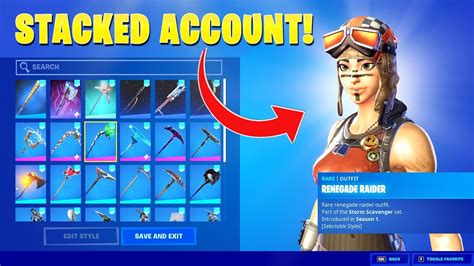 Rating A Subscribers Stacked Fortnite Account Renegade Raider Youtube