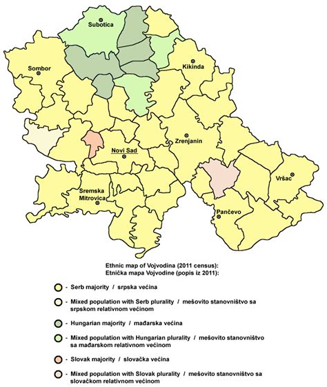 Vojvodina Ethnic Map Data By Cities And Municipalities 2011 Census