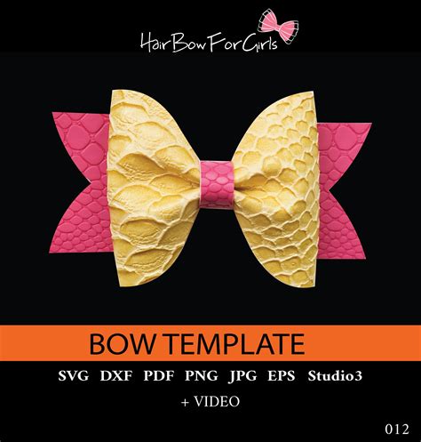 Pinch Hair Bow Template Svg Cut File For Cricut Silhouette Etsy