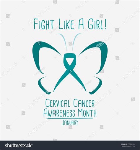 Vektor Stok Cervical Cancer Awareness Logo Vector Illustration Tanpa