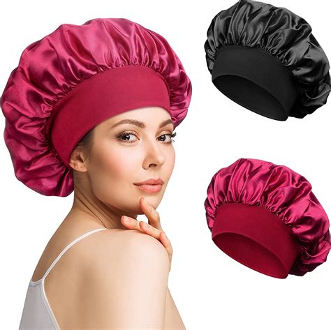 2pcs Satin Bonnet Silk Bonnet For Curly Hair Hair Bonnet Silk Hair