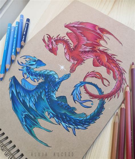 Star Dragons By Alviaalcedo On Deviantart Marker Art Fantasy