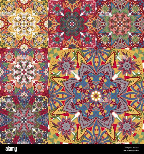 Set Of Seamless Colorful Patterns In Oriental Style Islam Arabic