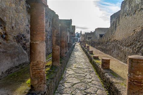 Pillars Or Columns In The Archaeological Park Of Herculaneum Naples