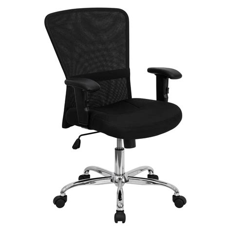 Mesh Office Computer Chair With Chrome Base Black