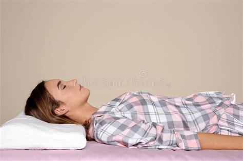 Beautiful Teen Girl Lying With Comfortable Pillow In Bed At Home Top