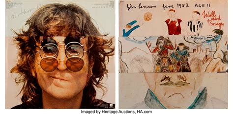 Beatles John Lennon Twice Inscribed Walls And Bridges Album Lot