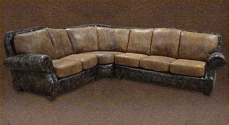 Adobe Cowhide 2 Sofa Sectional With Combination Hair On Hide And Full